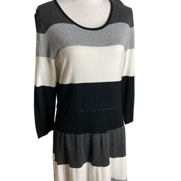 Tommy Hilfiger Black, Gray, and White Striped Dress - Picture 2 of 6
